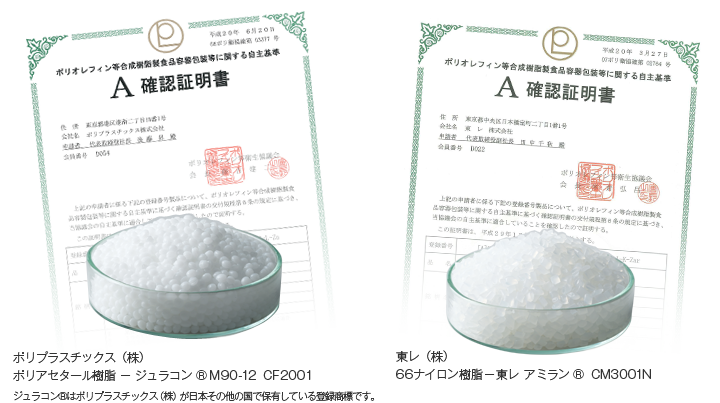 ニュープラが使用する材料　	安全な材料で、さらなる付加価値を提供。
